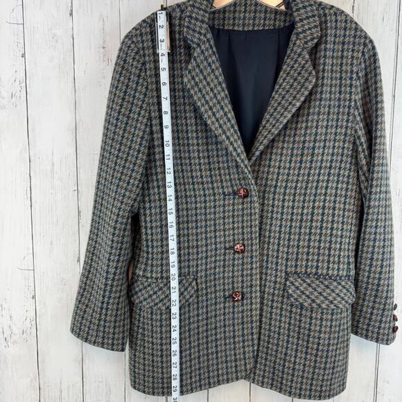 VTG Triona Houndstooth Wool Handwoven Donegal Tweed Sport Coat Jacket Size 12 - Picture 14 of 16